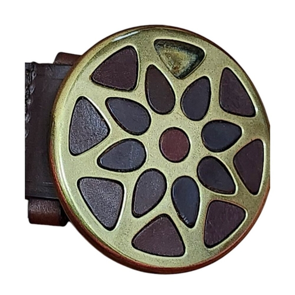 Coldwater Creek Women's Leather Belt, Brown Size L - Picture 3 of 12